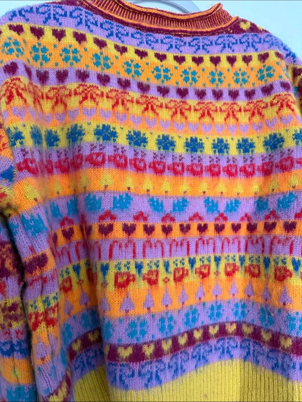 Free People favorite things mixed print wool blend sweater in a small - Picture 8 of 8